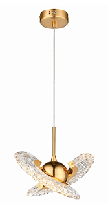 PENDENTE  3000K 4W 18CM ACRÍLICO/METAL DOURADO QD05191