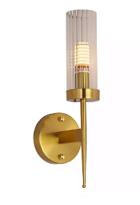 ARANDELA  41x12CM METAL E VIDRO E BRONZE TRANSP. DCB00275