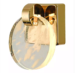 ARANDELA 3000K 5W BIVOLT 13CM METAL E CRISTAL DOURADO DCB02191