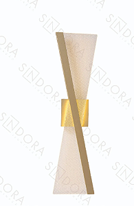 ARANDELA 60 X 22CM 10W 750LM 3000K BIVOLT METAL DOURADO E ACRILICO QB05228