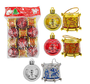 BOLAS NATALINAS 4CM 9 PÇS NS256592