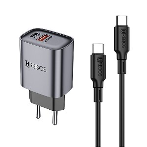 CARREGADOR 20W NEO CHARGE DUAL C CRG-232C CINZA