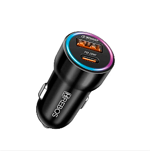 CARREGADOR VEICULAR TURBO HS-519 TIPO C E USB PRETO