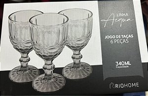 CONJUNTO DE TAÇA  GRAY 6PÇS 340ML TAC026