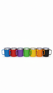 COPO CANECA C/ TAMPA E ALCA QUADRADA 360ML
