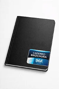 CADERNO BOCHURA PRETO 96F