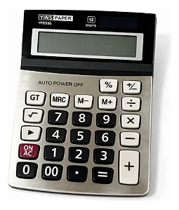 CALCULADORA DE MESA 12 DIGITOS PRATA YP8596