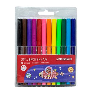 CANETA HIDROGRÁFICA PLUS 12 CORES YP8256