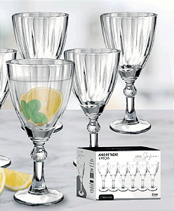 JOGO DE TAÇA SAFIRA TRASPARENTE 300ML TAC017