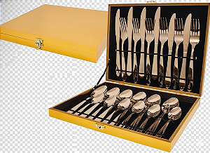 JOGO DE TALHERES COM MALETA 24PCS CA08279