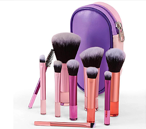 KIT 10 MINI PINCEIS DE MAQUIAGEM