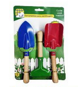KIT 3 FERRAMENTAS JARDINAGEM LT13321