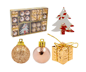 KIT BOLAS NATALINAS 24 PÇS 13,5X20CM NS368618