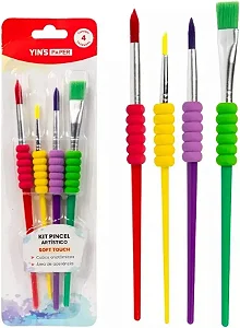 KIT PINCEL ARTÍSTICO SOFT TOUCH 4PÇS YP8867