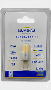 LAMPADA LED G9 LUZ QUENTE 2,5W BLUMENAU 21251013
