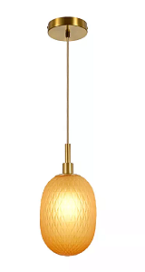 PENDENTE  15×30CM E14×1 METAL BRONZE VIDRO AMBER DCD04092