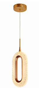 PENDENTE METAL  DOURADO ACRÍLICO 12×24CM 9W 900LM 3000K DCD02194