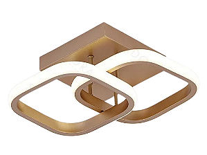 PLAFON SINDORA 24X22CM ALUMÍNIO DOURADO E SILICONE 22W QDX05324