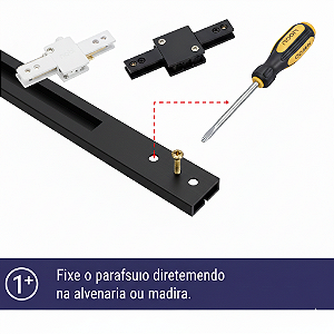 TRILHO ELETRIFICADO 1M PRETO RL LIGHTING