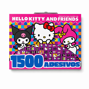 PRACHETA P/ COLORIR COM 1500 ADESIVOS HELLO KITTY