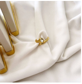 Anel Semijoia Ouro 18 K Prego com Ponto de Luz 995348