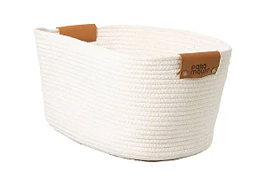 CESTO DE ALGODAO C/ ALCA 45X30X22 3090 BRANCO