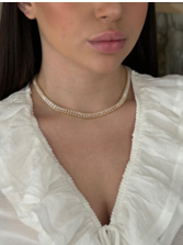 Colar Baguete Cristal Folheada a Ouro18K 960920