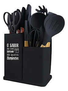 KIT DE UTENSILHOS MONTANA PRETO 9428