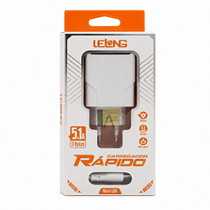 KIT CARREGADOR RÁPIDO LELONG V8 LE-231FV