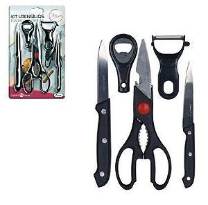 KIT UTENSÍLHOS PARA COZINHA COM 5PÇS