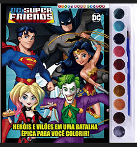 LIVRO PARA PINTAR SUPER FRIENDS   C/ AQUARELA