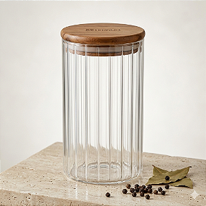 POTE HERMETICO ONDULADO BAMBU 1500ML QH-0465