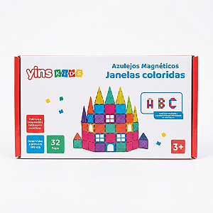AZULEJOS MAGNETICOS JANELAS COLORIDAS  32PEÇAS YK1315