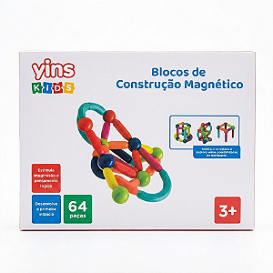BLOCOS DE CONSTRUÇAO MAGNETICO 64 PEÇAS YK1204