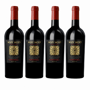 Combo 4x Vinho Tinto Why Not? Negroamaro Primitivo Puglia IGT 750ml
