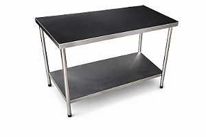 Mesa de Centro em Aço Inox 430 com uma Prateleira Inferior - 100×60cm