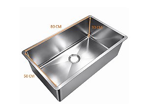 Cuba Industrial em Inox 430 - 80x50x30cm