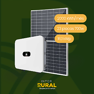 Sistema de Energia Solar 2000 kWh/mês – Inversor Huawei + 23 Placas 700W