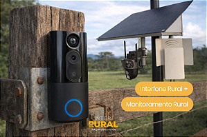 Câmera Monitoramento Rural Solar e Vídeo Porteiro Sem Fio
