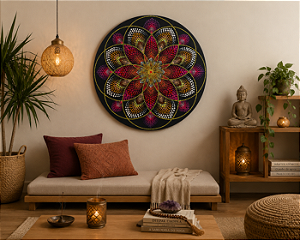 Mandalas em MDF Pintadas à Mão com Pontilhismo