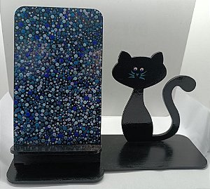 Porta-Celular Artesanal em MDF – Pintura em Pontilhismo