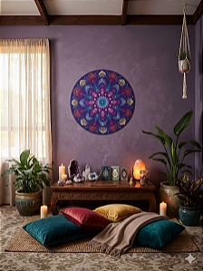 Mandalas em MDF Pintadas à Mão com Pontilhismo