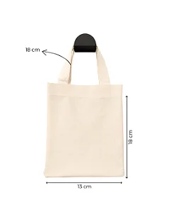 MIni Ecobag Sacolas Ecológicas  13x18 cm (LxA) Ecobag 100% Algodão Cru Lisa