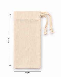Saquinho de Algodão Cru 8x19 cm (LxA) pct 5 und