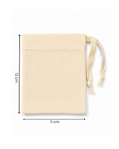 Saquinho de Algodão Cru 11x12 cm (LxA) pct 5 und