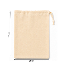 Saquinho de Algodão Cru 21x37 cm (LxA) pct 5 und