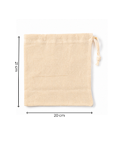Saquinho de Algodão Cru 20x21 cm (LxA) pct 5 und