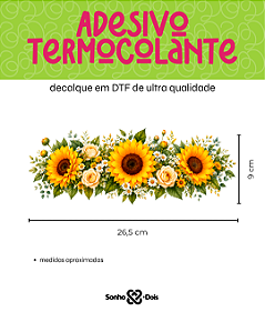 Transfer Termocolante DTF Barrado 27x11cm Floral