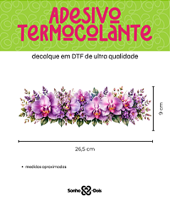 Transfer Termocolante DTF Barrado 27x11cm Floral