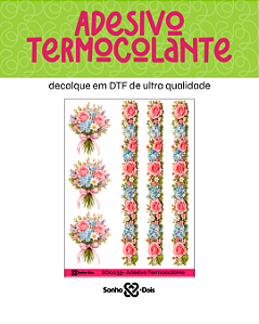 Transfer Termocolante DTF Cartela 13x18cm Floral